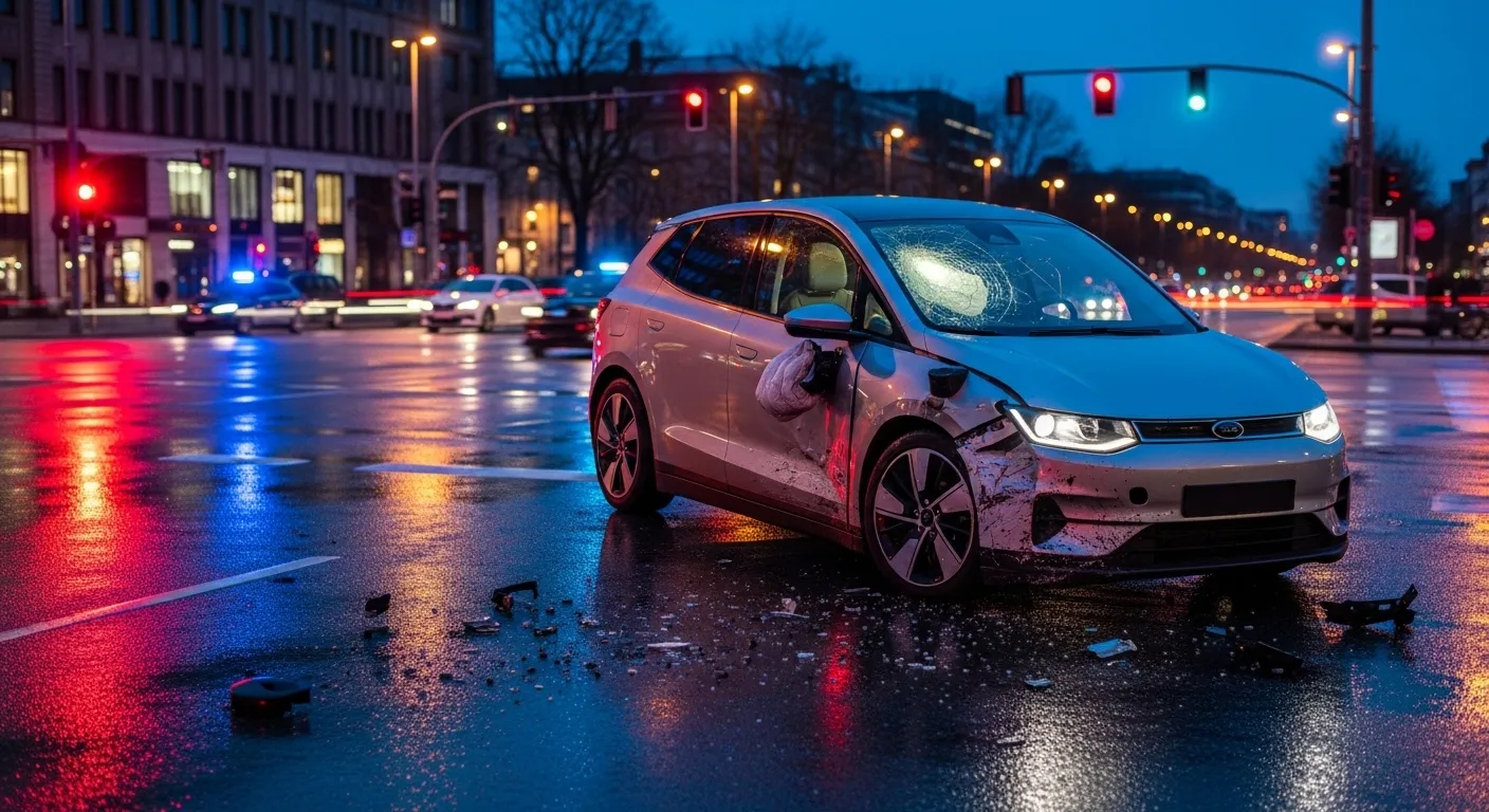Driverless robotaxi stopped after a city crash