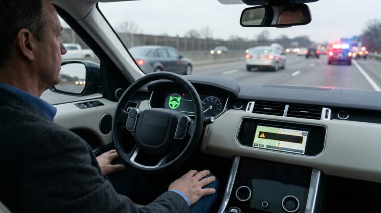 Hands-free driving accident claim involving driver assistance technology