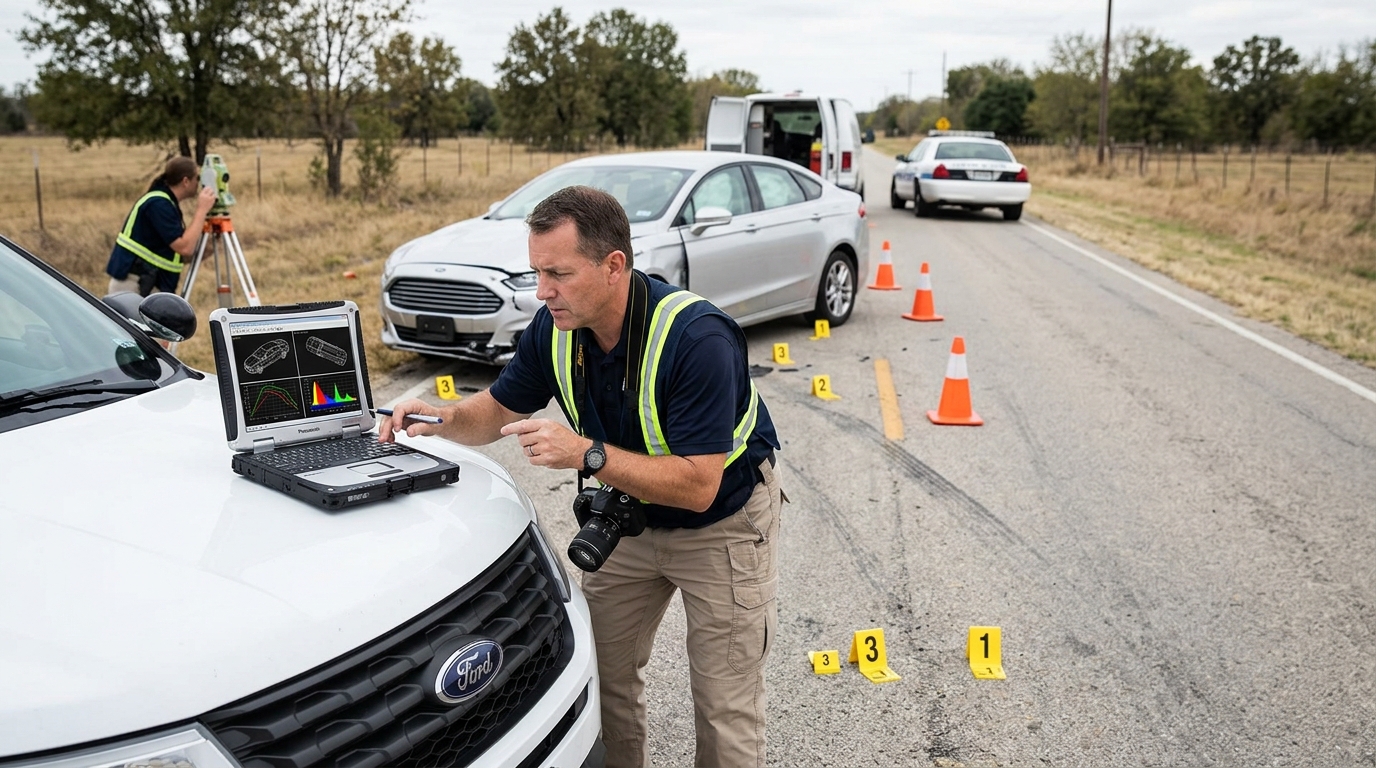 Vehicle data and crash evidence in a hands-free driving accident claim