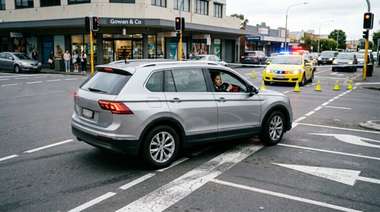 Automatic emergency braking accident claim involving a modern SUV and vehicle safety technology