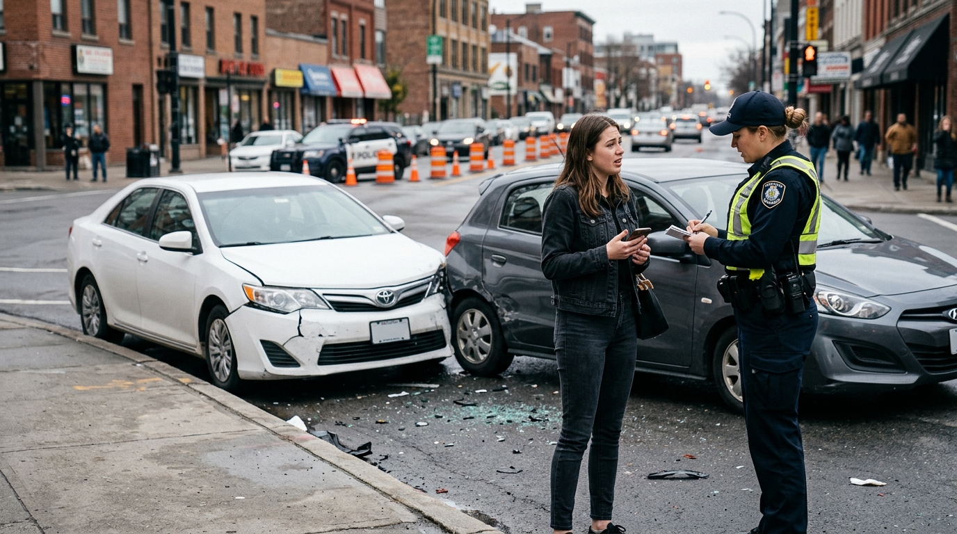 Injured rideshare passenger documenting evidence after a car accident