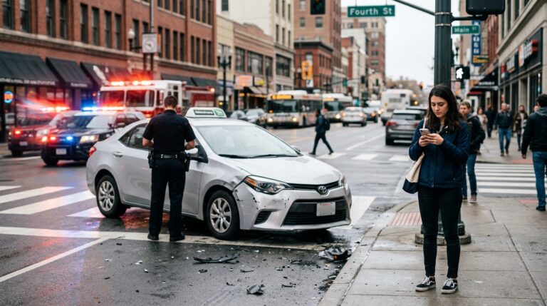 Passenger using a rideshare app after an Uber or Lyft accident claim