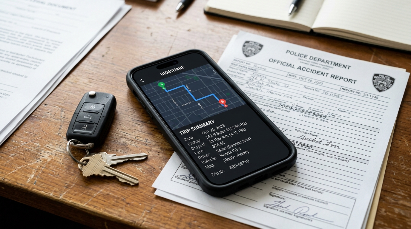 Rideshare app evidence used in an accident injury claim